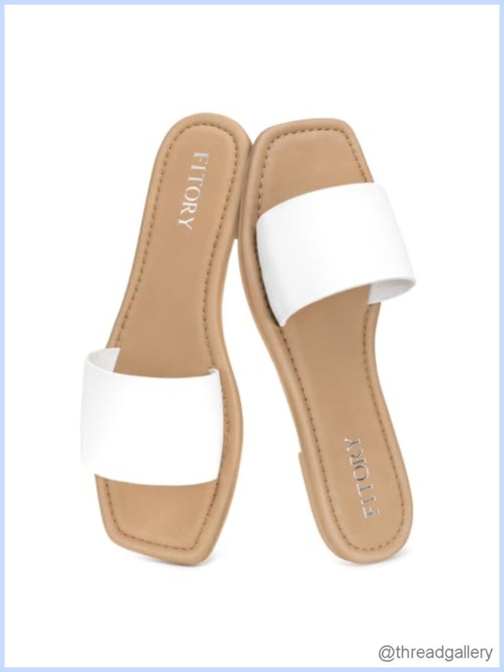 Womens Slide Sandals Comfortable Square Open Toe Slip On Flat for Summer